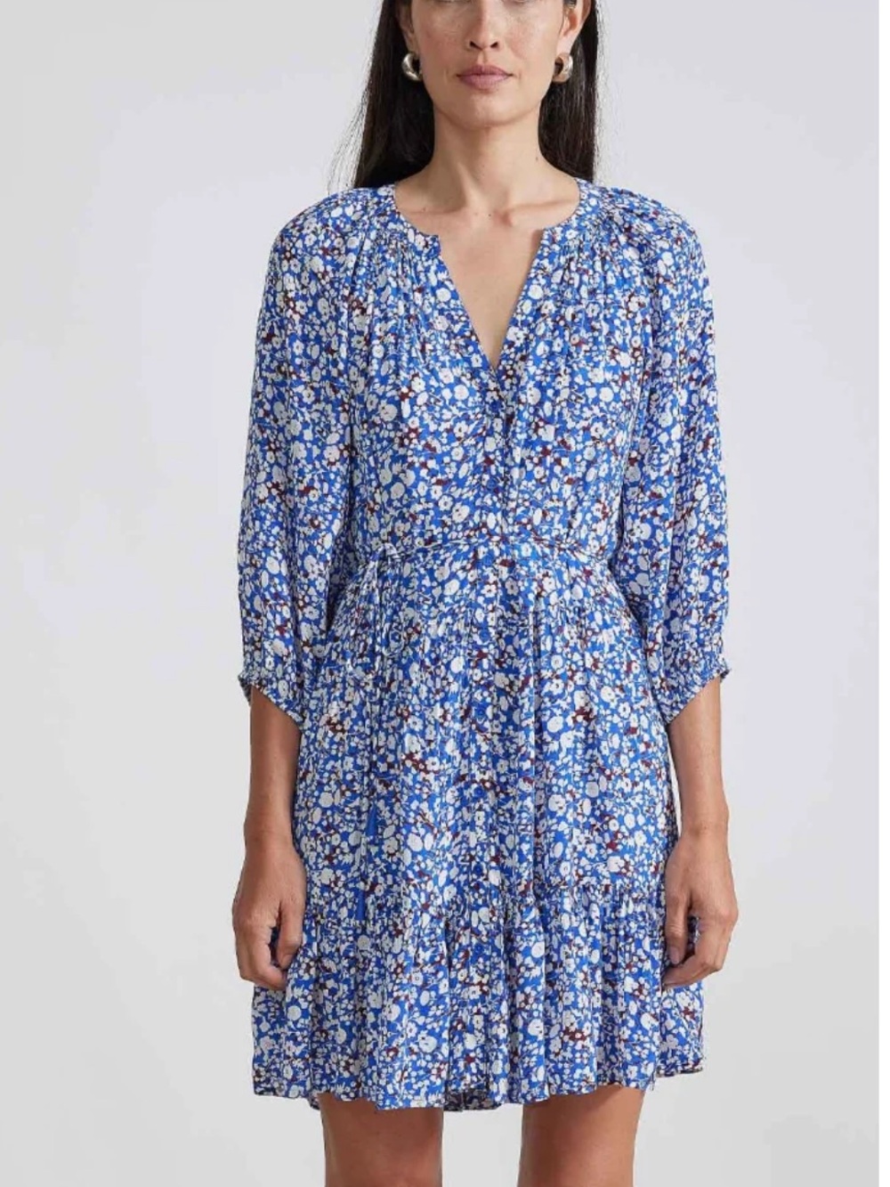 Apiece Apart Mini Mitte Dress Blue Floral Size XS